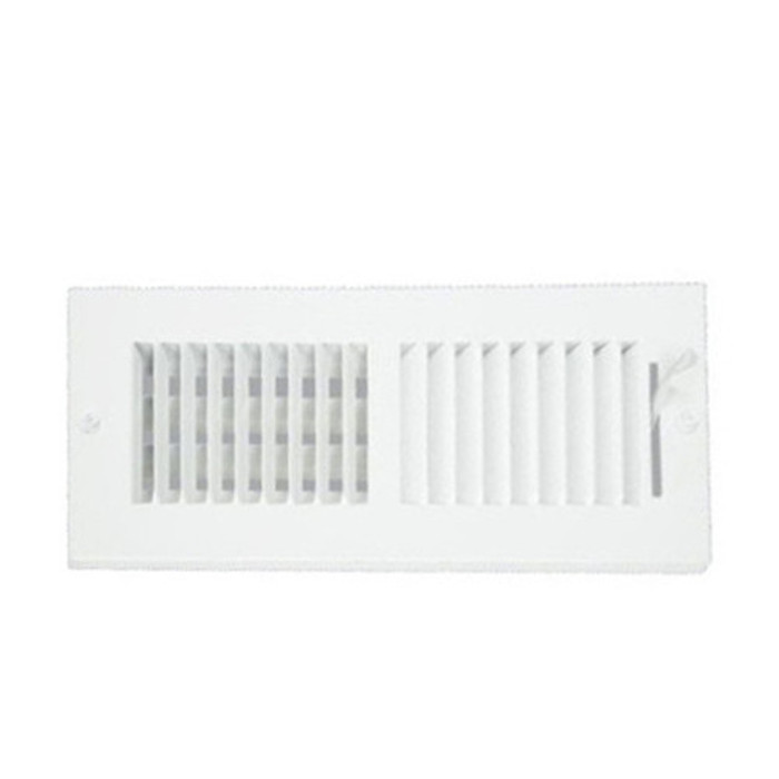 4" X 10" White Metal Adjustable Wall Register