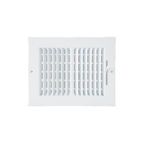 6" X 8" White Metal Adjustable Wall Register