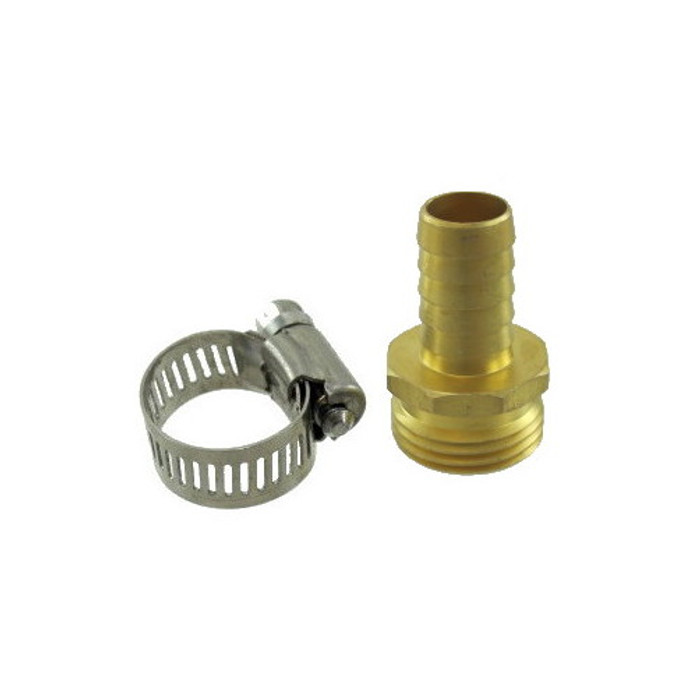 5/8" Brass Male Hose Repair Coupling With Clamp