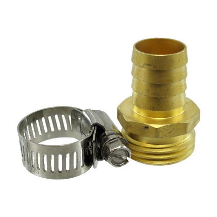 3/4" Brass Male Hose Repair Coupling With Clamp
