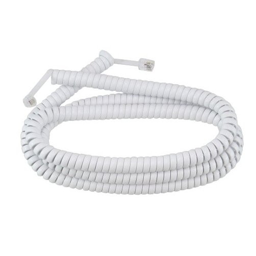 25' White Phone Coil Cord