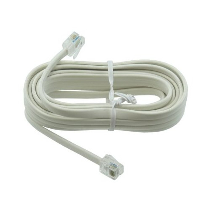 12' White Phone Line Cord