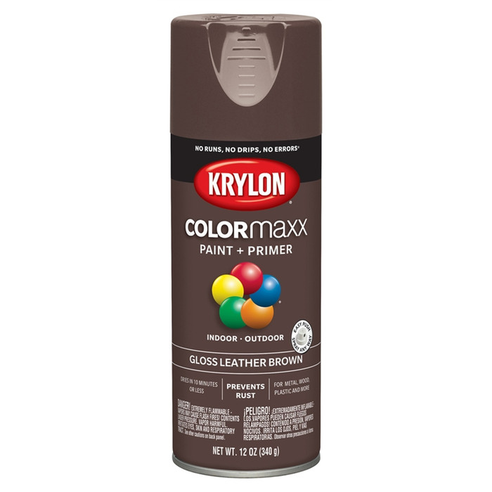12 oz. Krylon ColorMaxx Gloss Leather Brown Spray Paint