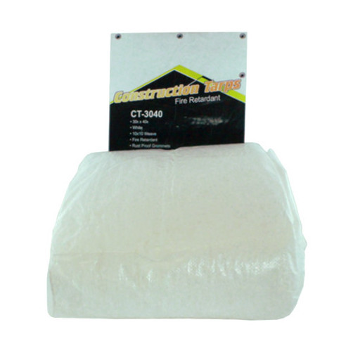 30' X 40' White Fire Retardant Tarp w/ Grommets