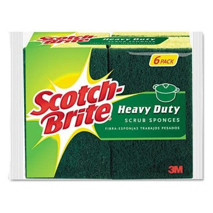 Heavy Duty Green Scrub Sponges (Pack of 6)