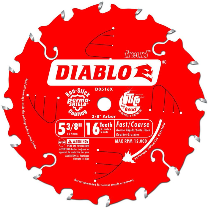 5-3/8" X 16 Tooth Fast Coarse Diablo Saw Blade
