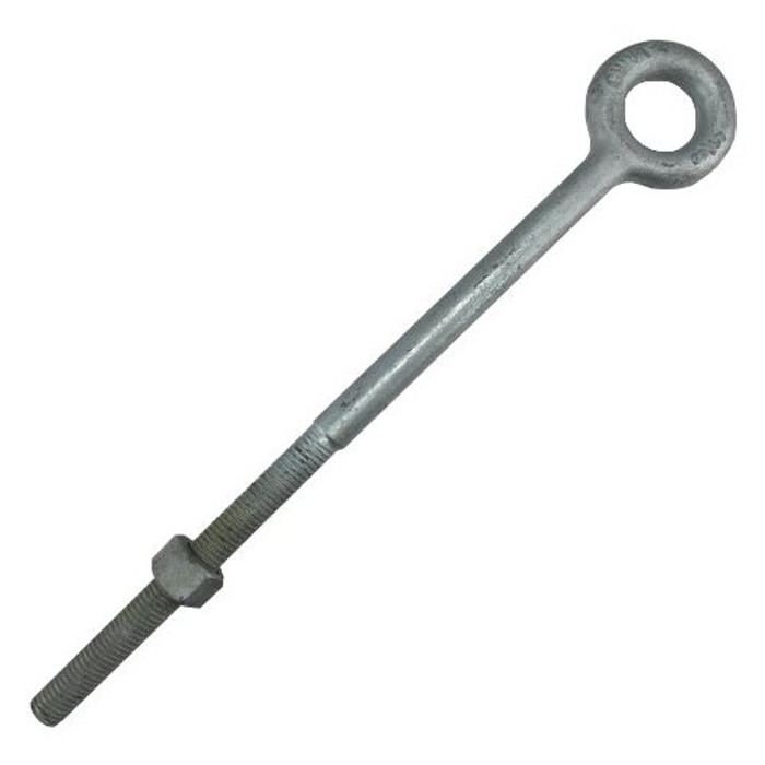 5/8"-11 X 12" Hot Dipped Galvanized Forged Eye Bolt with Hex Nut