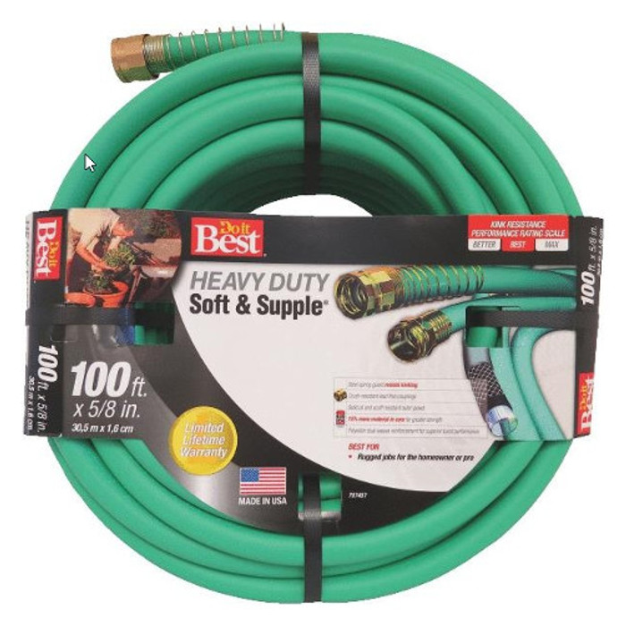 5/8" X 100' Heavy-Duty Soft & Supple Reinforced Vinyl Garden Hose