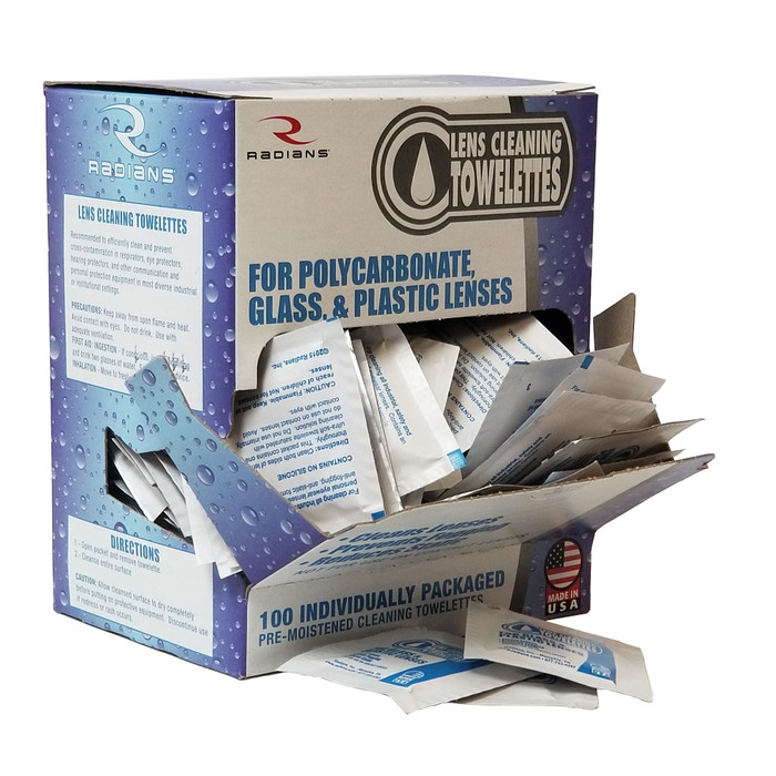 Box of 100 Individually Packed Pre-Moistened Lens Cleaner Towelette