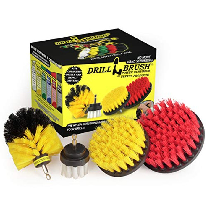 4 Piece Set Scrub Brushes For Drill