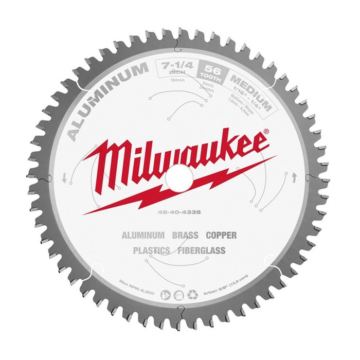 7-1/4" X 56 Tooth Aluminum Cutting Circular Saw Blade