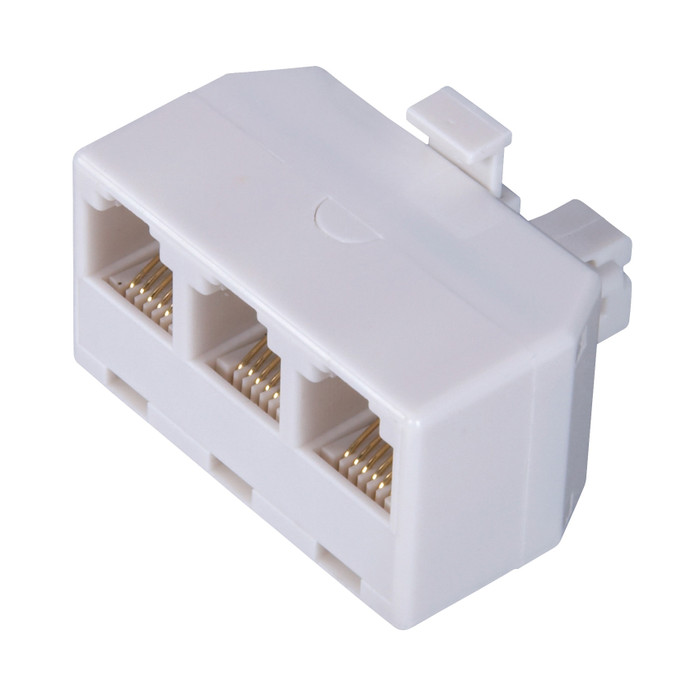 White Triplex Phone Jack Split