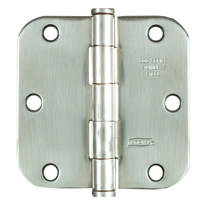 3-1/2" Stainless Steel 5/8" Round Corner Full Mortise Door Hinge (1 Piece)