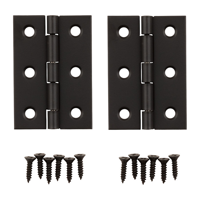 2" X 1-3/8" Oil Rubbed Bronze Narrow Hinges (Pack of 2)