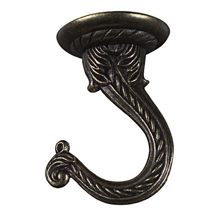 2-1/4" Antique Brass Swag Hook