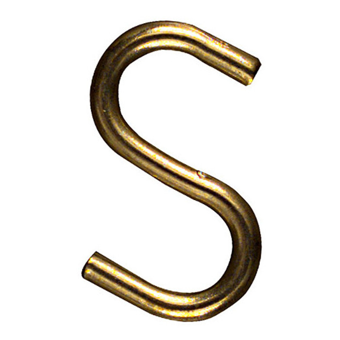 1" Solid Brass Open "S" Hooks (Pack of 3)