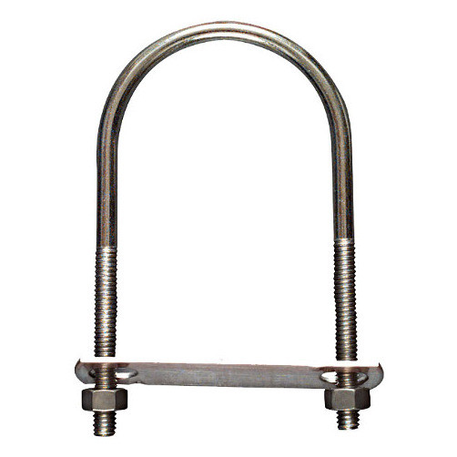 5/16" X 2-1/2" X 5" Stainless Steel U-Bolt w/ Plate & Nuts (# 546SS)
