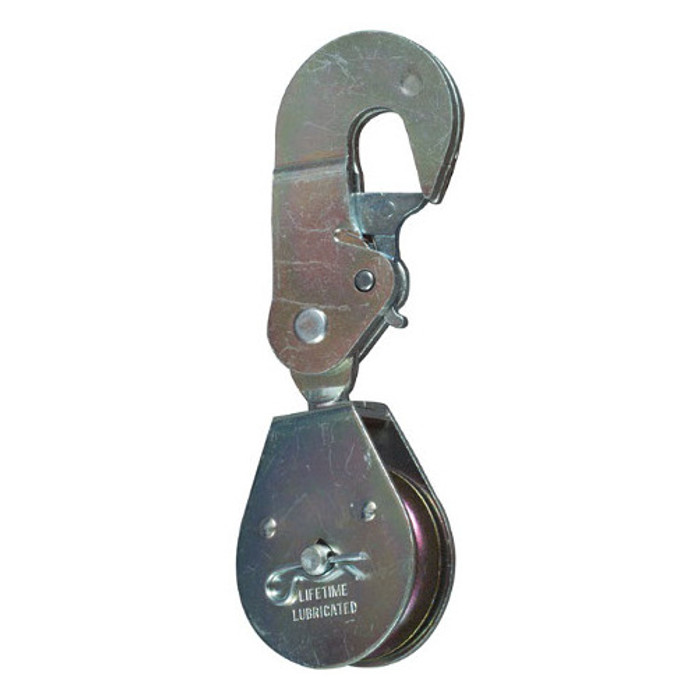 2" Zinc Plated Latching Swivel Hook Single Pulley