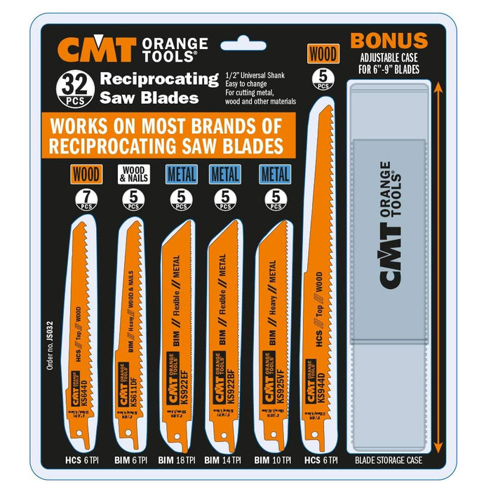 32 Piece Reciprocating Saw Blades Kit with Case