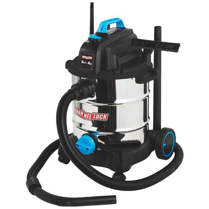 Channellock 8 Gallon 4.0HP Stainless Steel Wet/Dry Utility Vacuum - (Available For Local Pick Up Only)