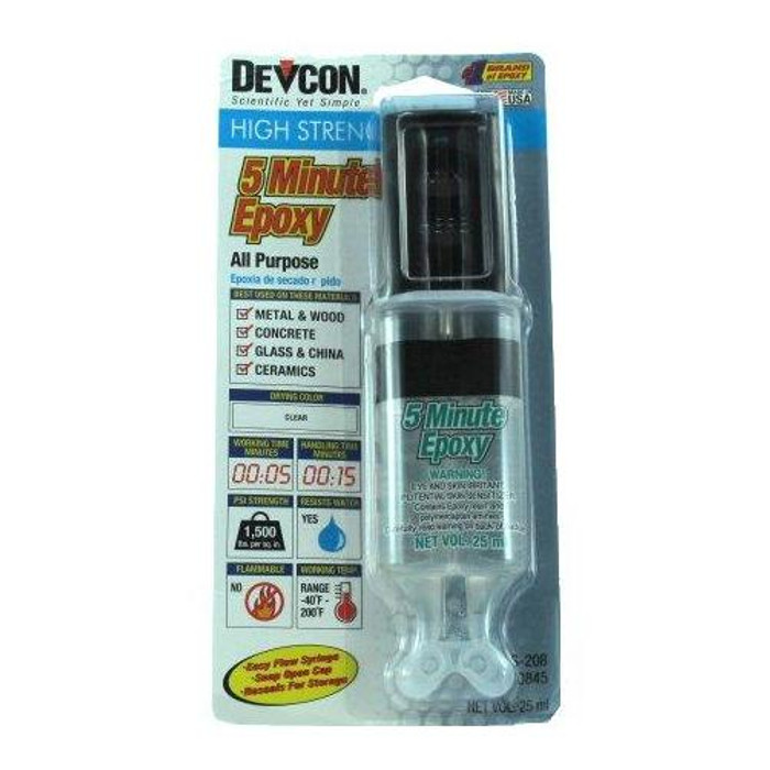 25 mL. High Strength 5 Minute Clear Epoxy Syringe