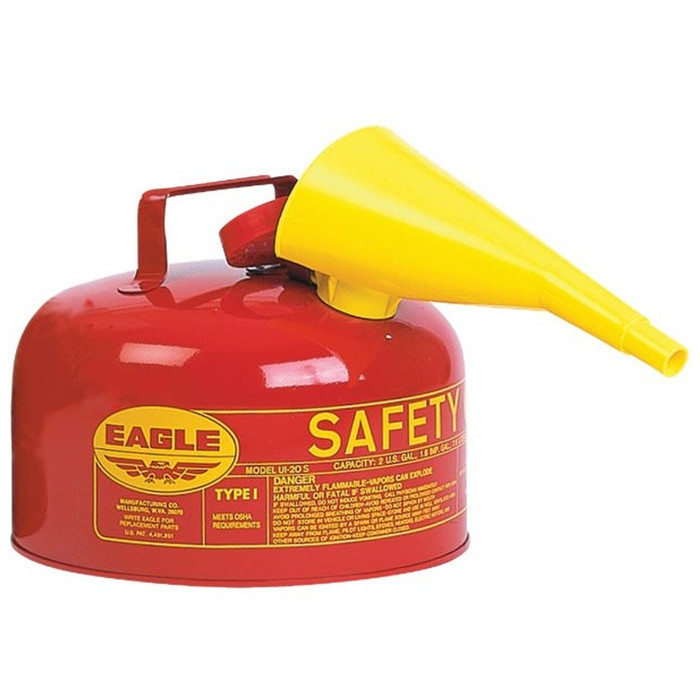 2-Gallon Type I Galvanized Steel Gasoline Red Safety Fuel Can - (Available For Local Pick Up Only)