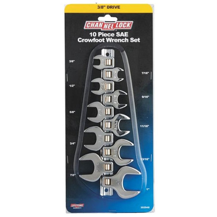 Channellock 3/8" Drive Crowfoot Wrench Set (10 Pieces)