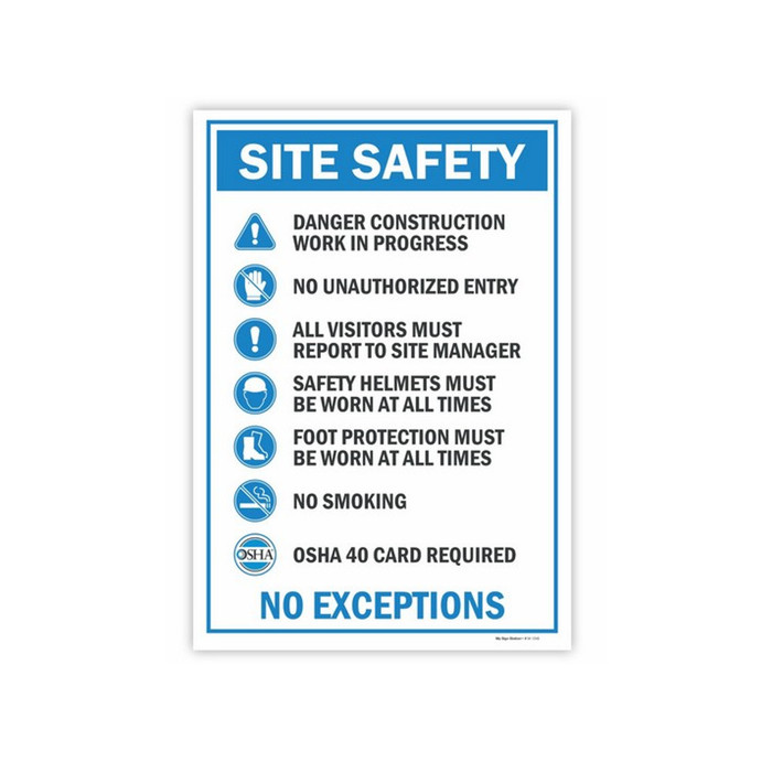 20" X 14" Corrugated Plastic Site Safety Sign