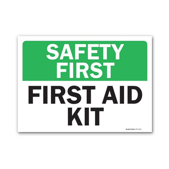 10" X 14" Corrugated Plastic Safety First Aid Kit Sign