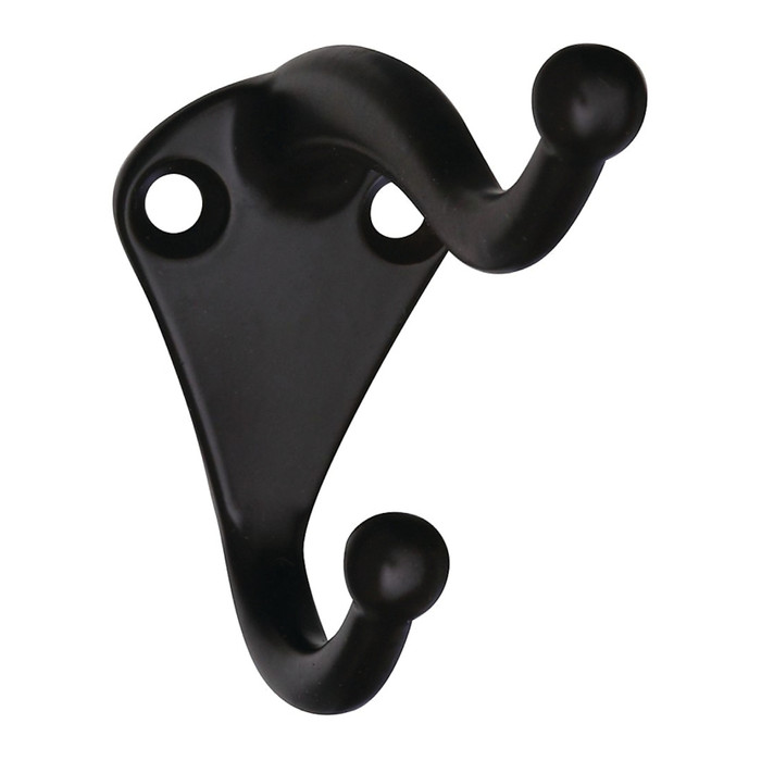 Heavy Duty Oil Rubbed Bronze Plated Coat & Hat Hook (Pack of 2)