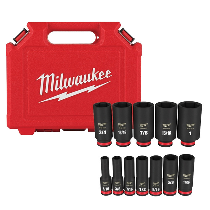 Milwaukee 3/8" Drive Deep Impact Socket Set (12 Piece Set)