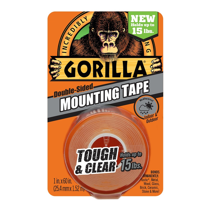 1" X 60" Clear Exterior Double Sided Clear Mounting Tape