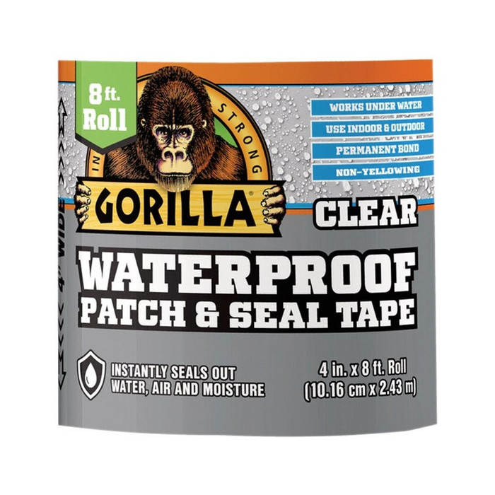 4" X 8' Gorilla Clear Waterproof Patch & Seal Repair Tape