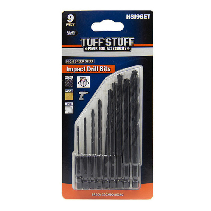 High Speed Impact Drill Set 1/16" to 1/2" (Set of 9)