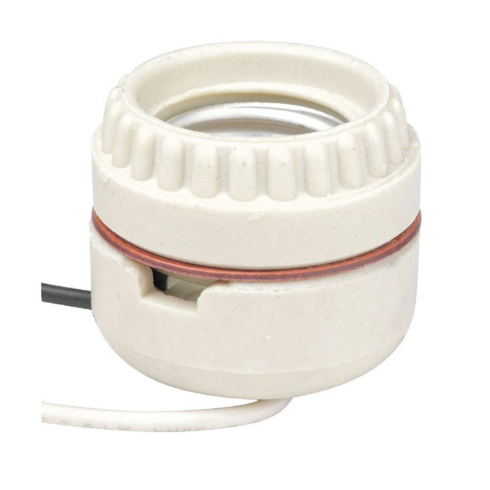 Keyless Medium Base White Porcelain Lamp Socket