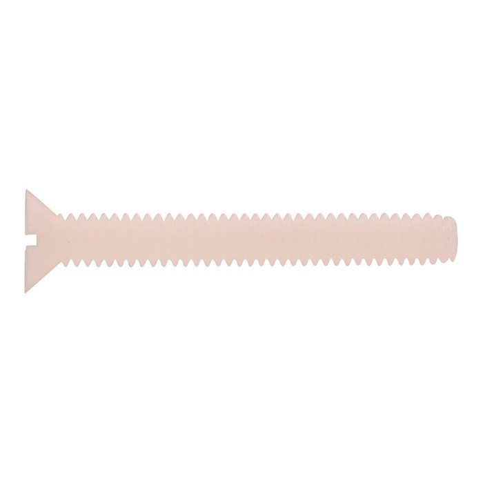 6/32 X 1" Flat Head Slotted Nylon Machine Screw