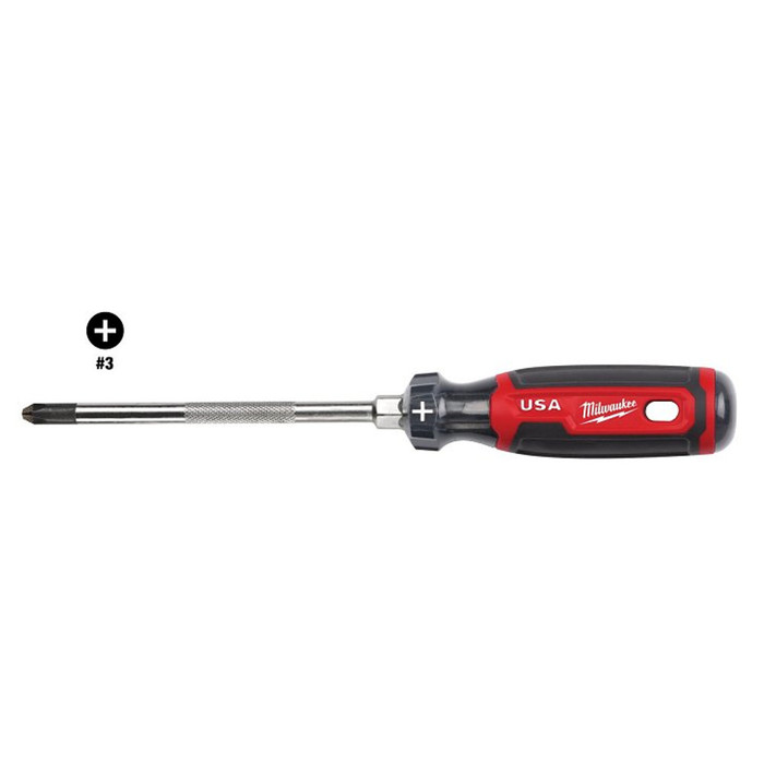 Milwaukee # 3 X 6" Phillips Cushion Grip Screwdriver