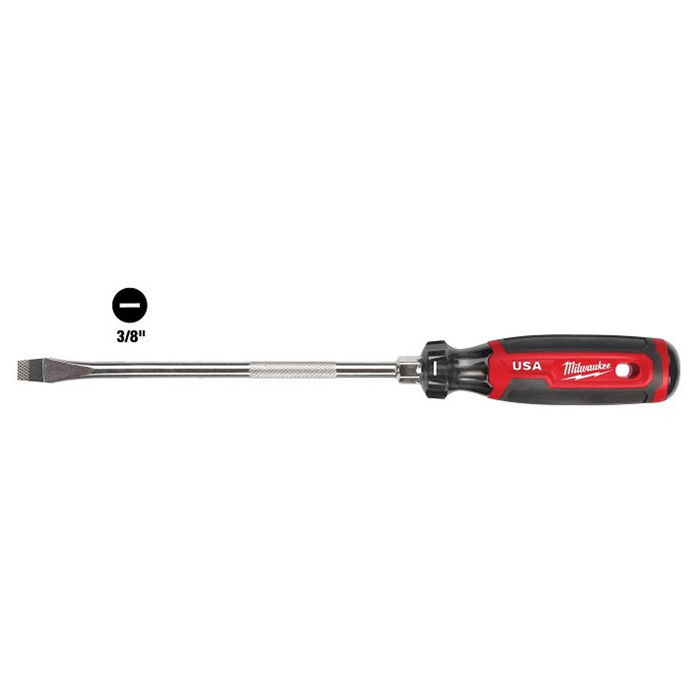 Milwaukee 3/8" X 8" Slotted Cushion Grip Screwdriver