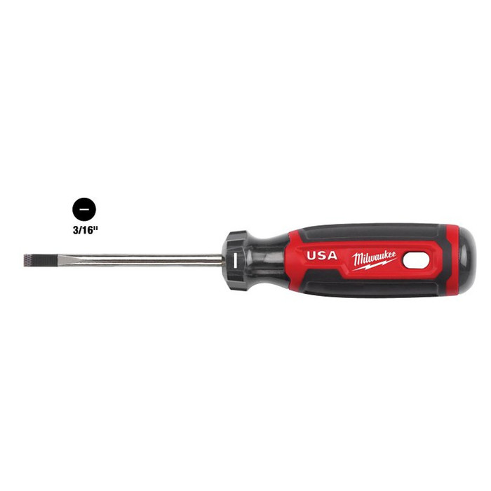 Milwaukee 3/16" X 3" Slotted Cushion Grip Screwdriver