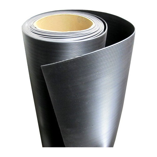 1/8" X 36" Black Ribbed Rubber Matting (Per ft.)