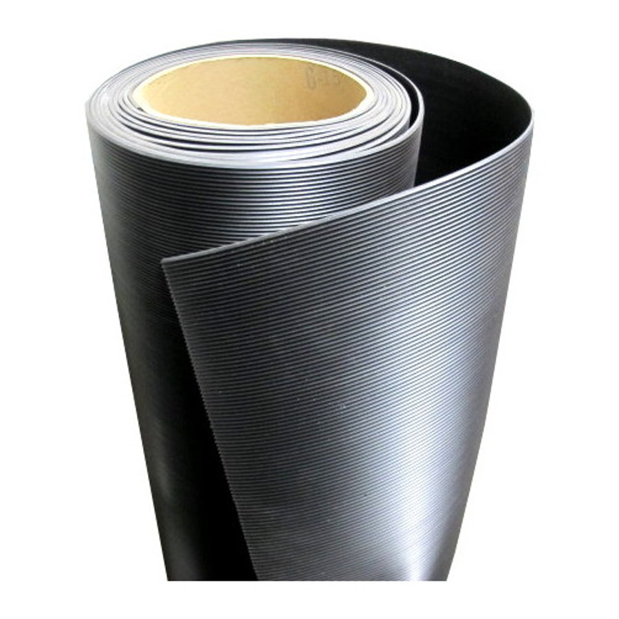 1/8" X 48" Black Ribbed Rubber Matting (Per ft.)