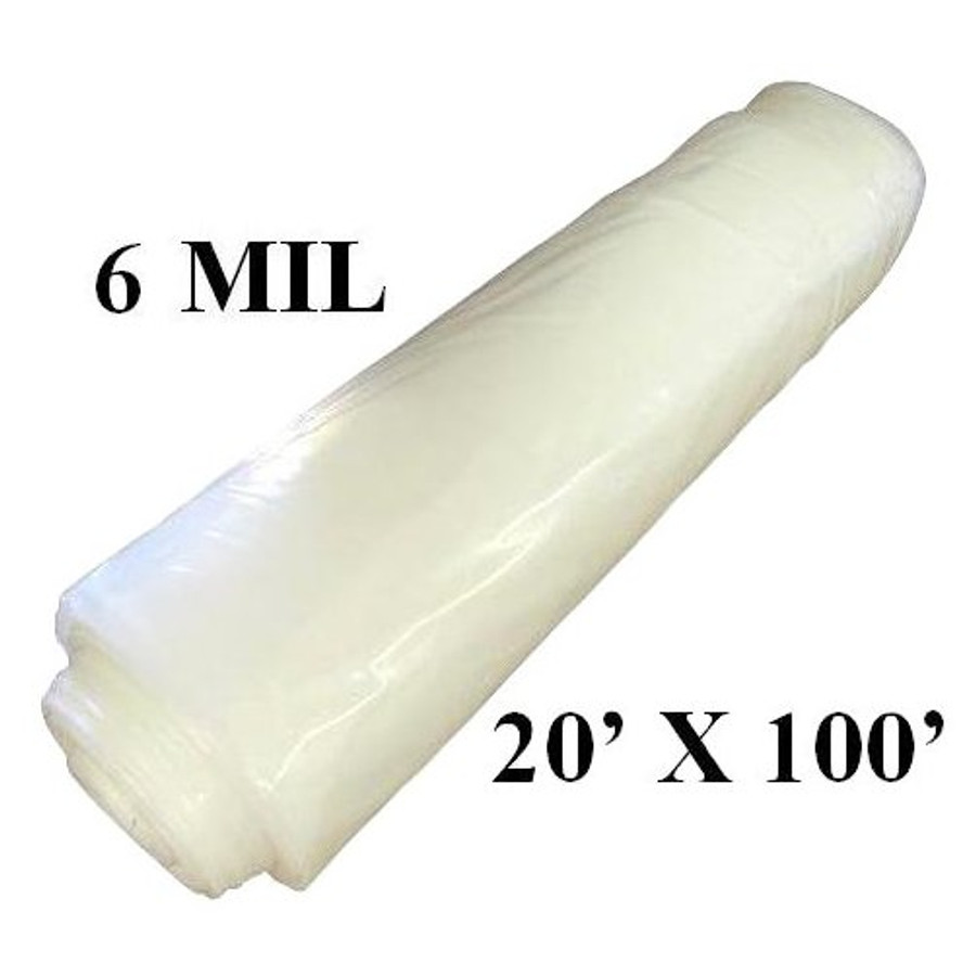 20' X 100' Clear 6 Mil Fire Retardant Plastic Sheeting - (Available For Local Pick Up Only)