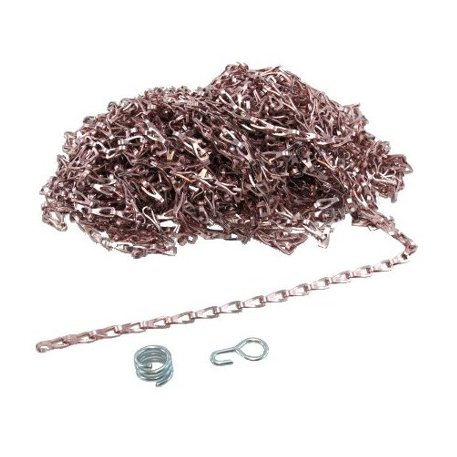 #8 X 100' Copper Plated Steel Sash Chain (Includes Hooks & Spirals)