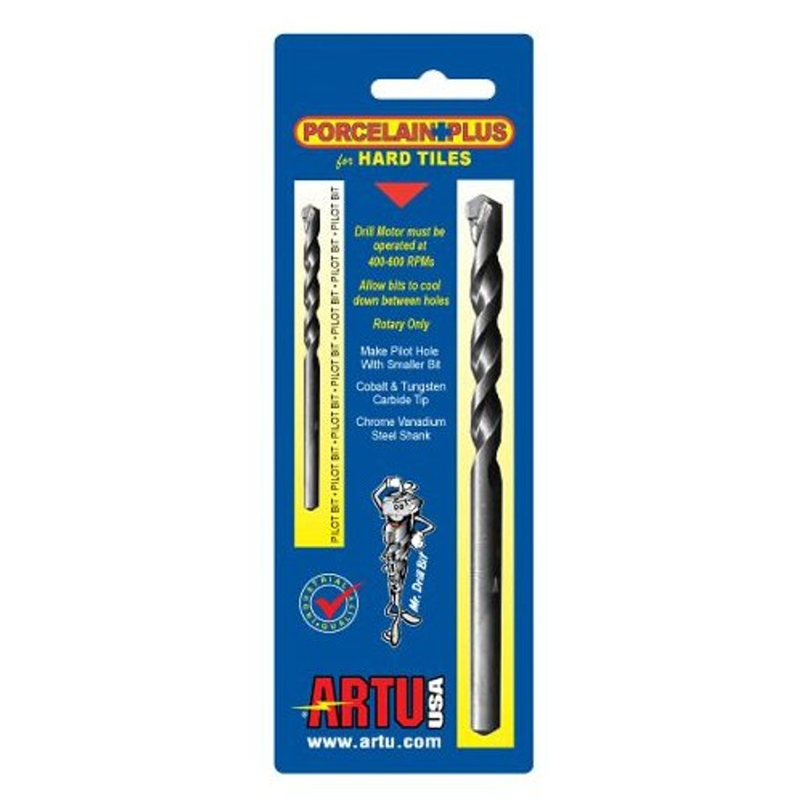 1/4" Porcelain & Hard Tile Bit with 5/32" Starter Drill Bit