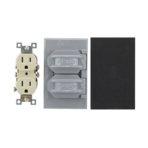 Outlet Box Cover w/ Receptacle