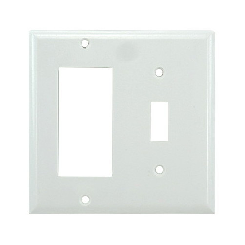 White Combo Decora & Toggle Plate
