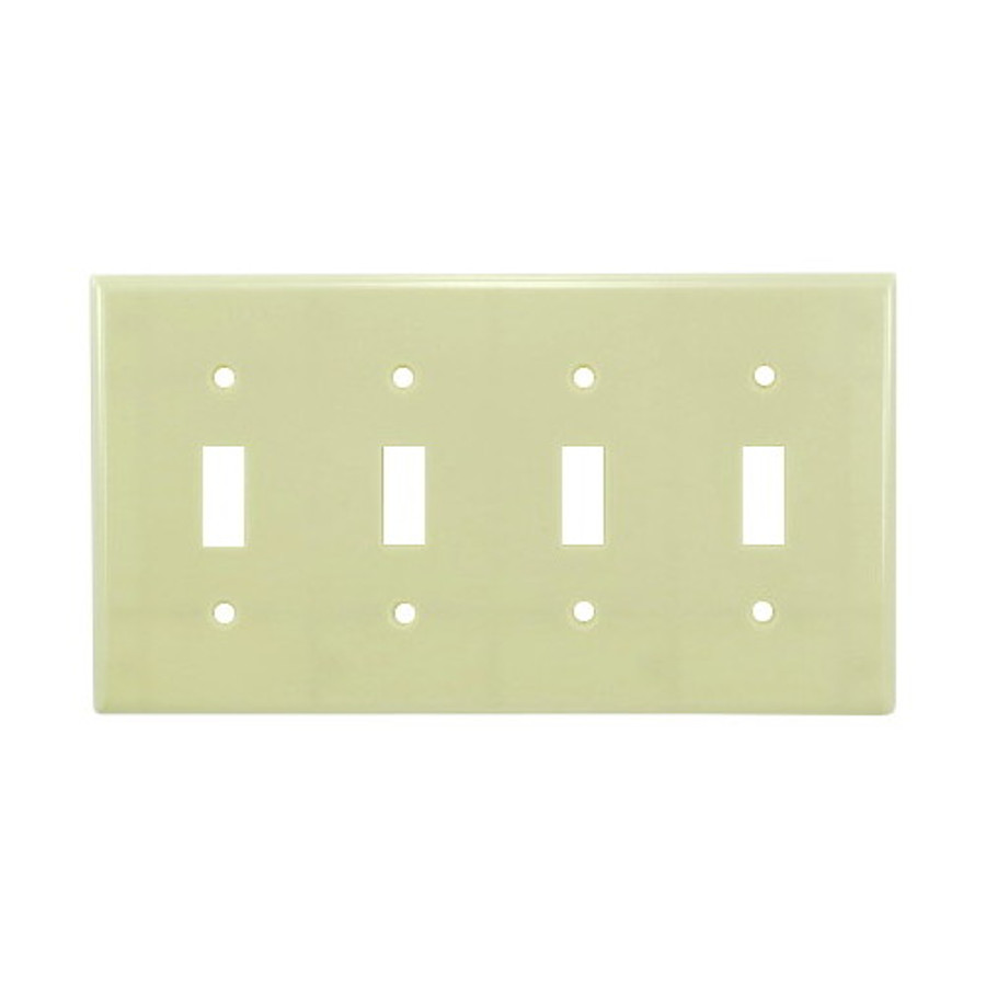Ivory 4 Gang Toggle Cover