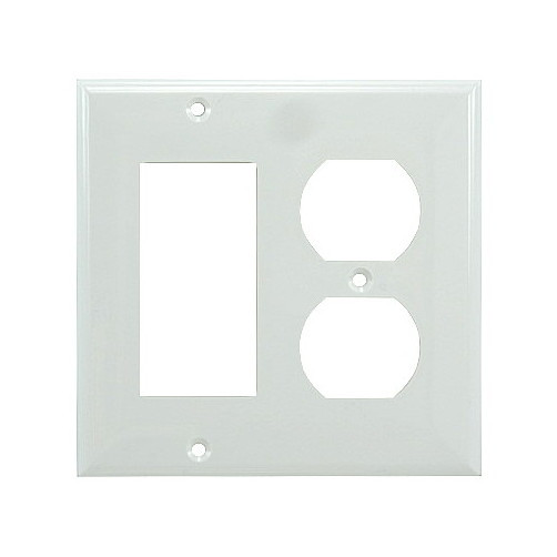 White Combo Decora / Duplex Plate