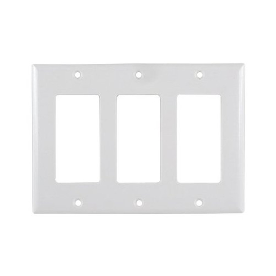 White 3-Gang Decora Cover Plate