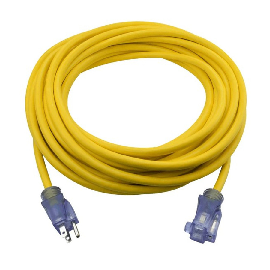 12/3 X 50' Extension Cord w/ Lighted Ends (Cord Color Varies)